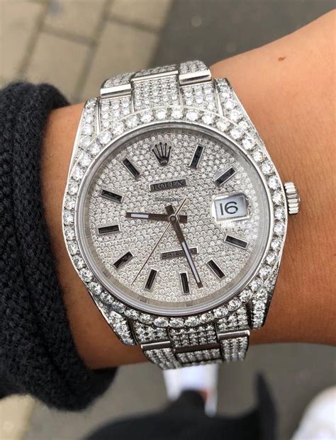 diamond rolex iced out|Rolex datejust 41mm iced out.